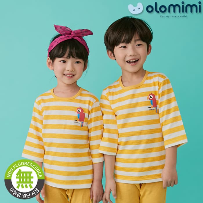 _OLOMIMI_ KOREA 21ss Pajamas_sleepwear_Yellow Stripe